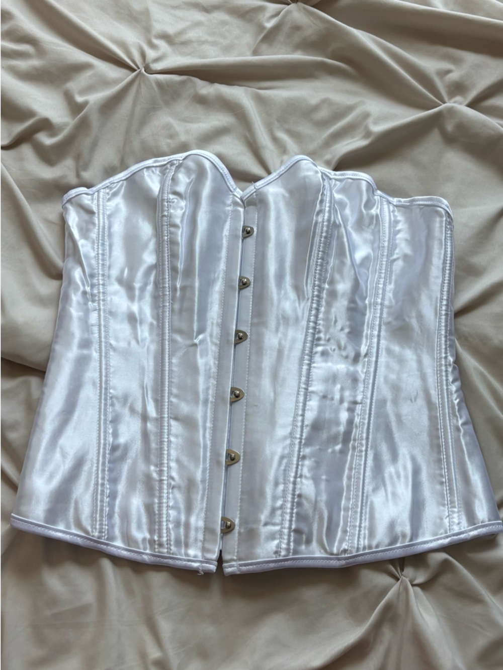 LIKE NEW. White Satin Corset Top
